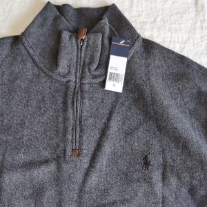Polo by Ralph Lauren Men's Charcoal Zip-Up Sweater